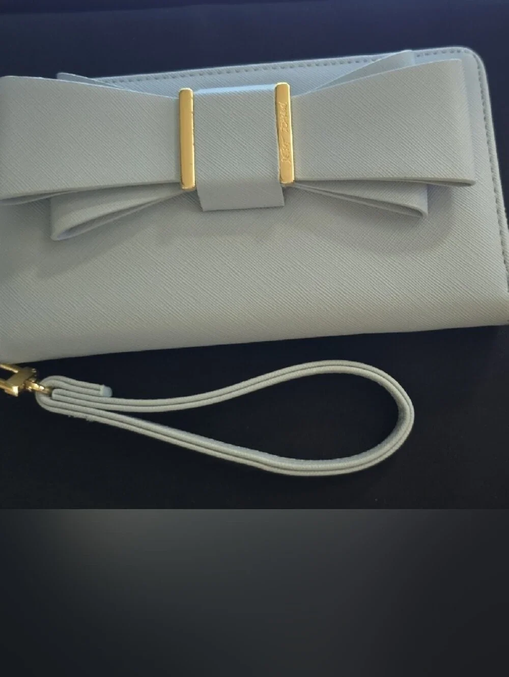 Large Betsey Johnson Bow Wristlet with Gold Accents